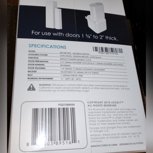 NEW Lockly Secure Pro Smart Lock Deadbolt Version SEALED BOX. Venetian Bronze - Picture 7 of 12